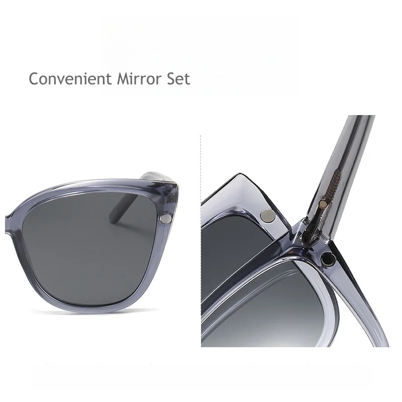 Magnetic Suction 2-in-1 Cat's Eye Women's Polarized Sunglasses Eyeglass Frame Optical Prescription Glasses