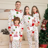 Xmas Family Pajamas Set Christmas Tree Print Casual Parent-child Matching Outfits  Baby Jumpsuit+Dog Clothes Xmas Sleepwear Look 1