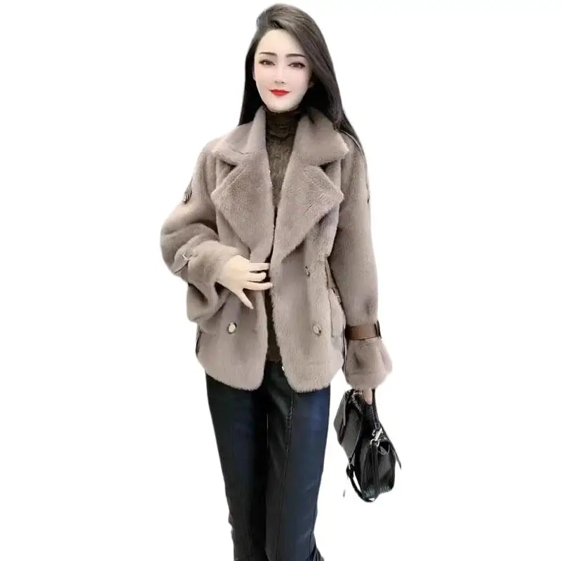 

2023 Women's Clothing Faux Fur Mink Velvet Coat Winter New 0828