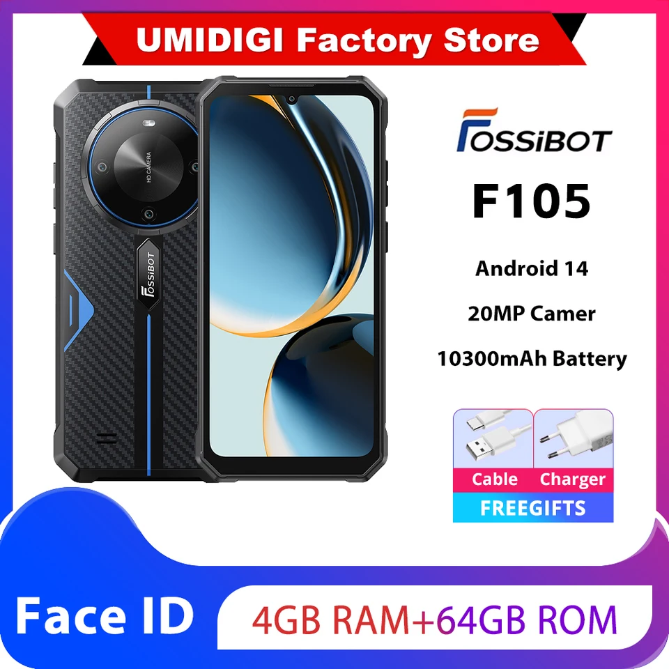 FOSSiBOT F105タフネススマホ 4GB+64GB Android 14 OS 10300mAh