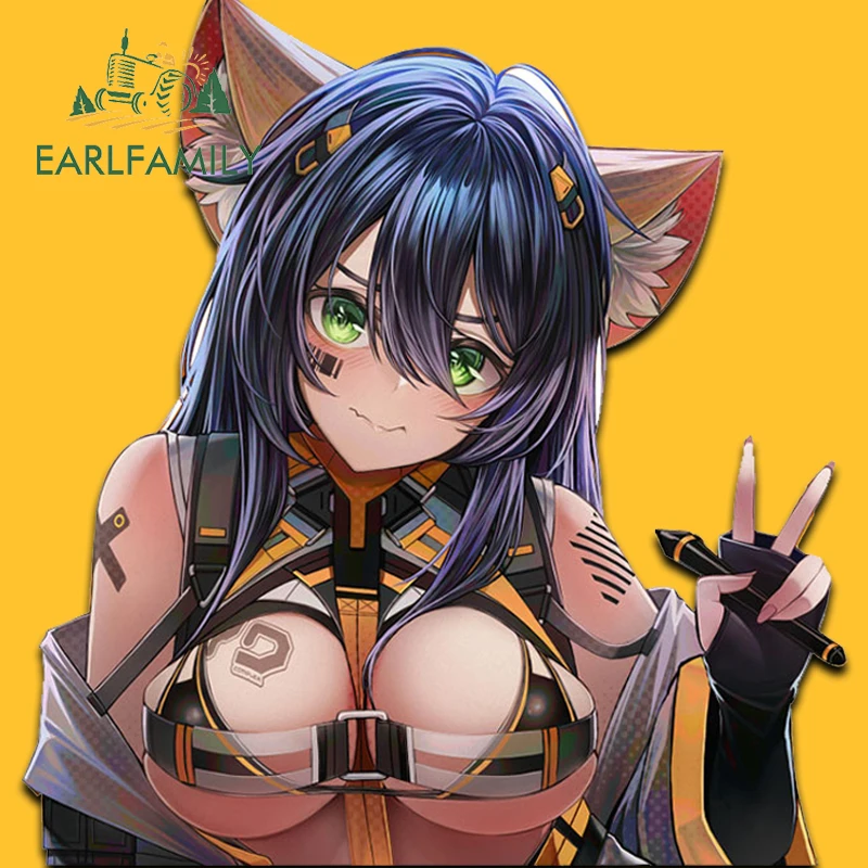 

EARLFAMILY 13 см x 12,3 см для привлекательной пушистой кошки, стикеры для автомобиля, стикеры для фотографий, водонепроницаемая фотография