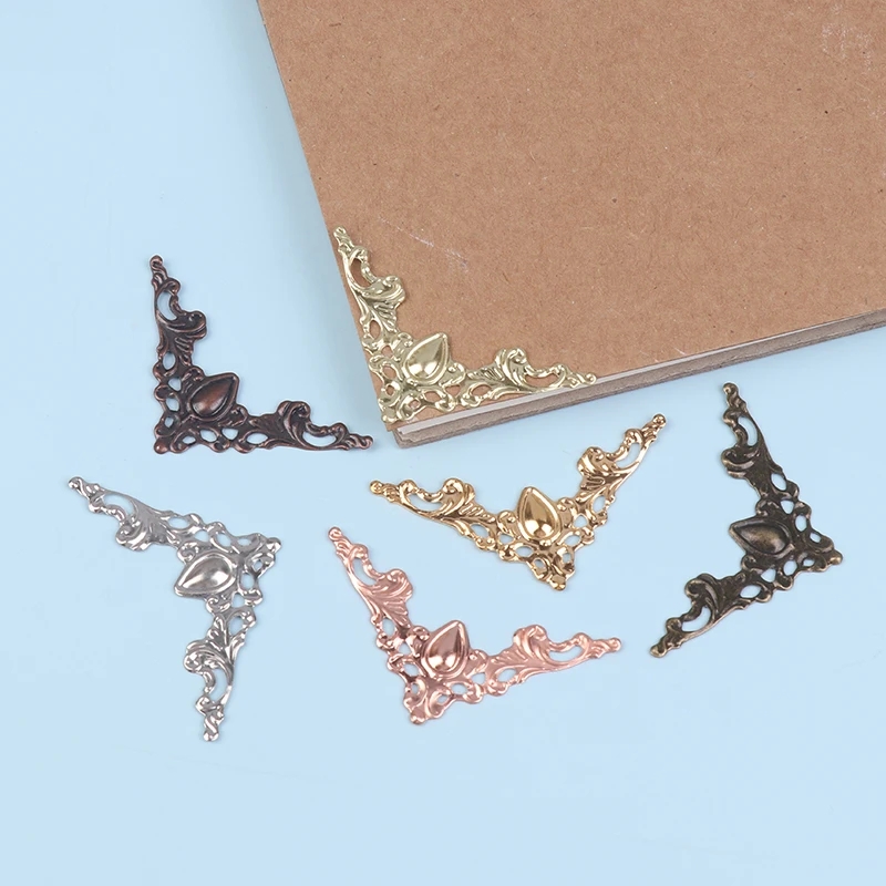 10Pcs Metal Decorative Corner Cover Edge Protector For Book Scrapbook Photo Album Frame Jewelry Chest Gift Wine Wooden Box Case