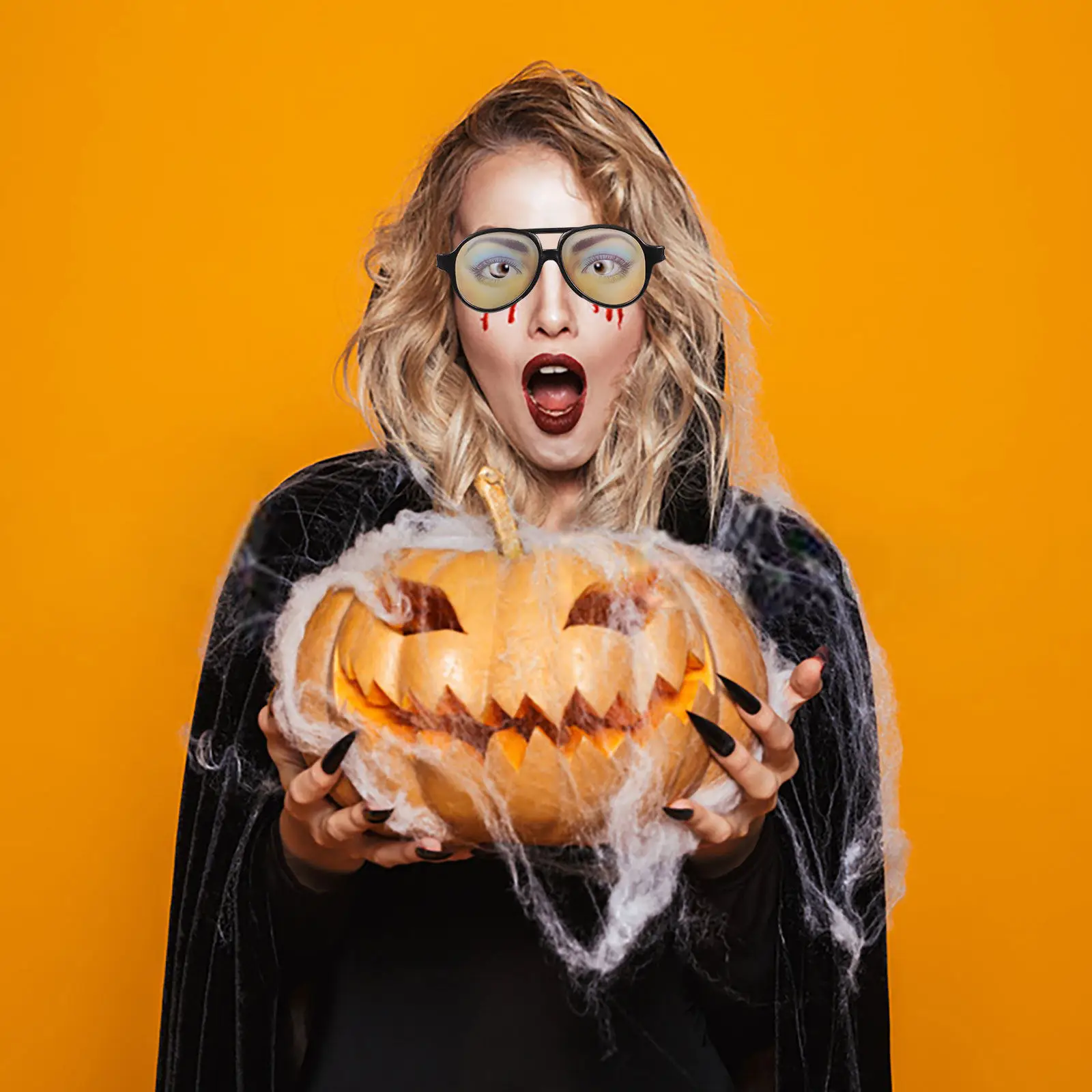 재미있는 안경 큰 프레임 프리 사이즈 대부분의 사람에게 맞는 가벼운 안경 할로윈 코스프레 장난 소품 재미있는 안경