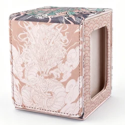 Deluxe Portable Trading Card Storage Box with Magnetic Lid and PU Leather Exterior - Holds 120+ Cards (Rayquaza)