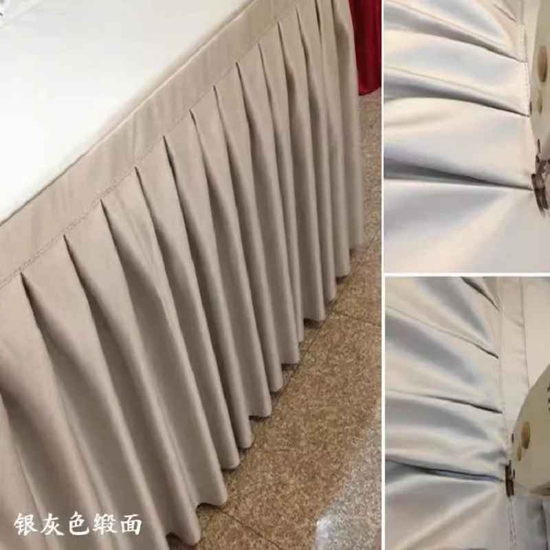 Quality Thick Satin Face Fabric Table Skirting, Wedding Table Skirt, Home Skirting