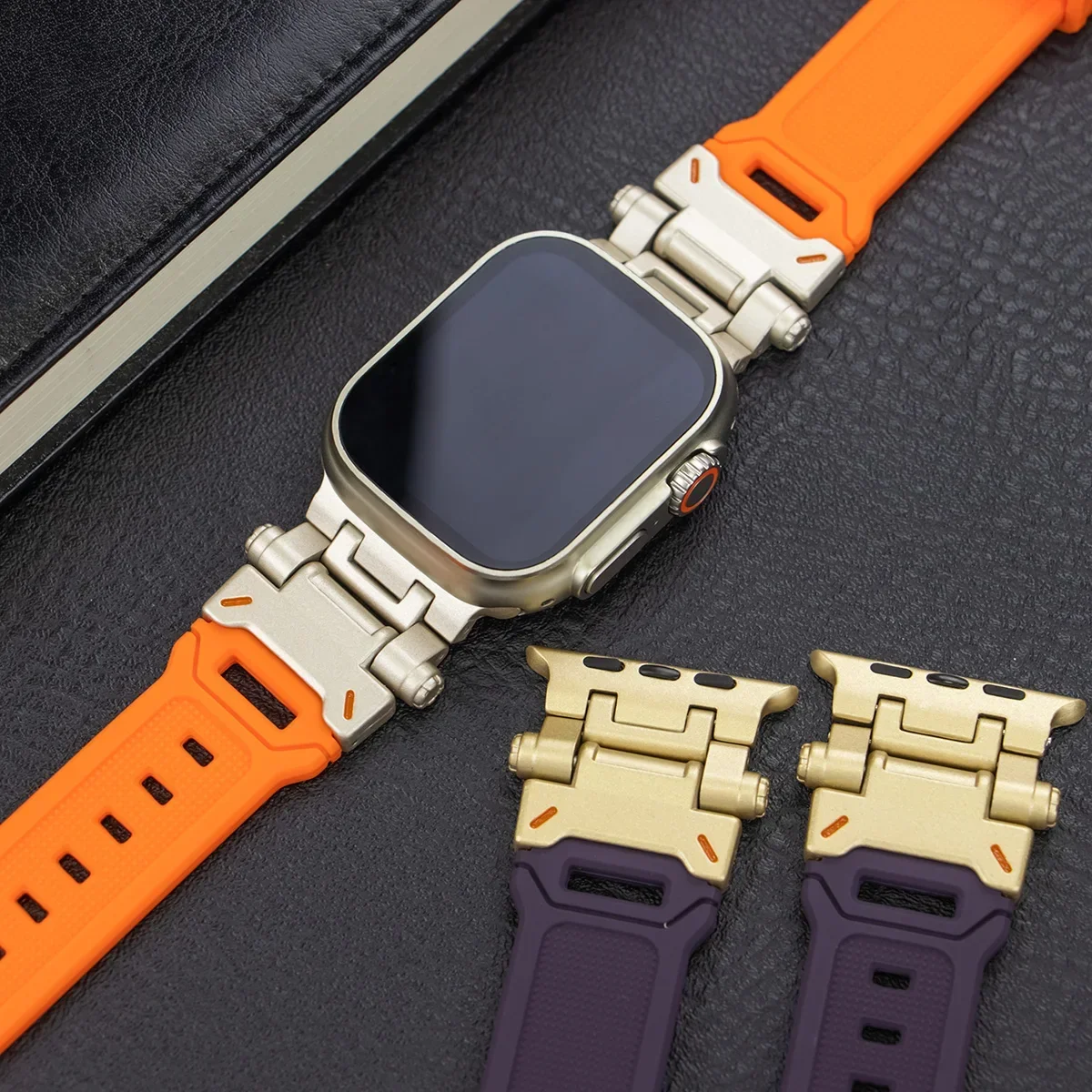 Titanium Color Silicone Sports Watch Band