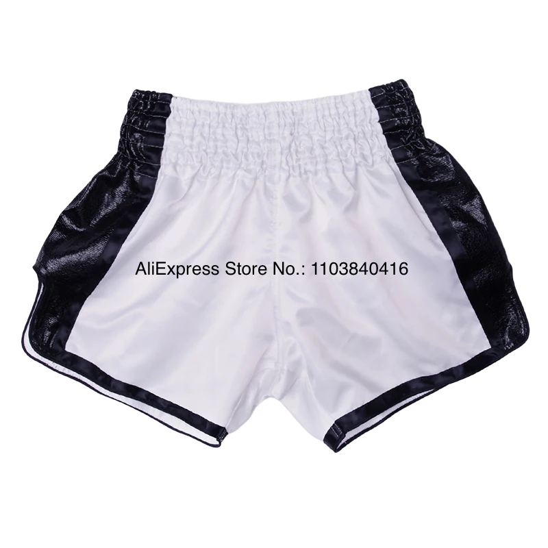 Boxing Shorts Child Women Men's Muay Thai Shorts Satin Plain Kickboxing Fight Pants Gym Martial Arts Training Clothes Gold Black boxing shorts