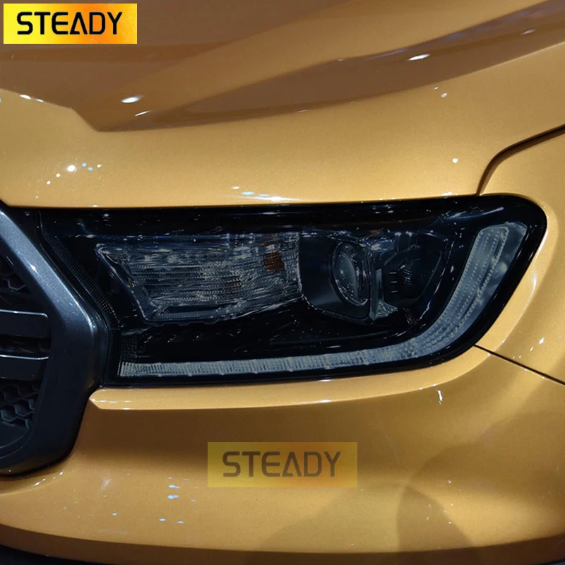 

Car Headlight Protective Film Restoration Transparent Black TPU Sticker For Ford Ranger Wildtrak Raptor 2015-Present Accessories