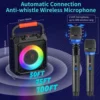 T17 Portable Karaoke Bluetooth Speaker That Young People Like, Suitable for Live Broadcast, Family Party, Camping Style, Gift for Wife, with 2 Wireless Karaoke Microphones, Portable Bluetooth Speakers, Family Karaoke 0K System, with Rgb Colorful Lights 6