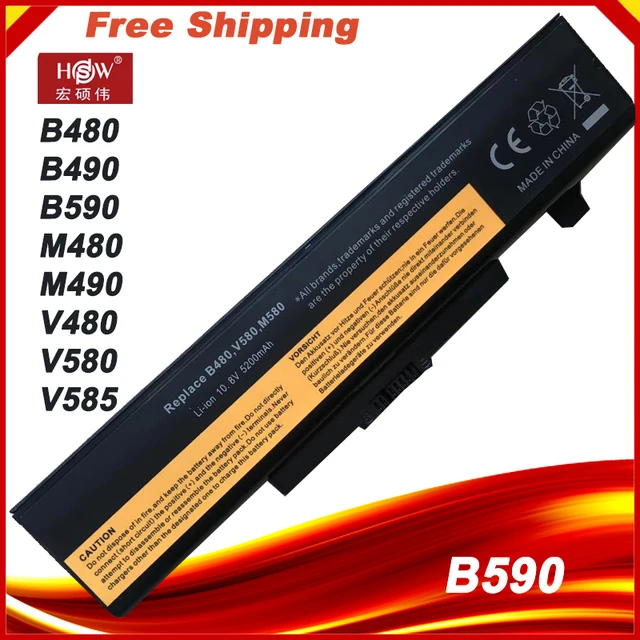 Batterie pour ordinateur portable Lenovo, compatible avec les modèles B480 B485 B490 B495 M480 Safe90 M495 E530 B580 B585 B590 B595 1