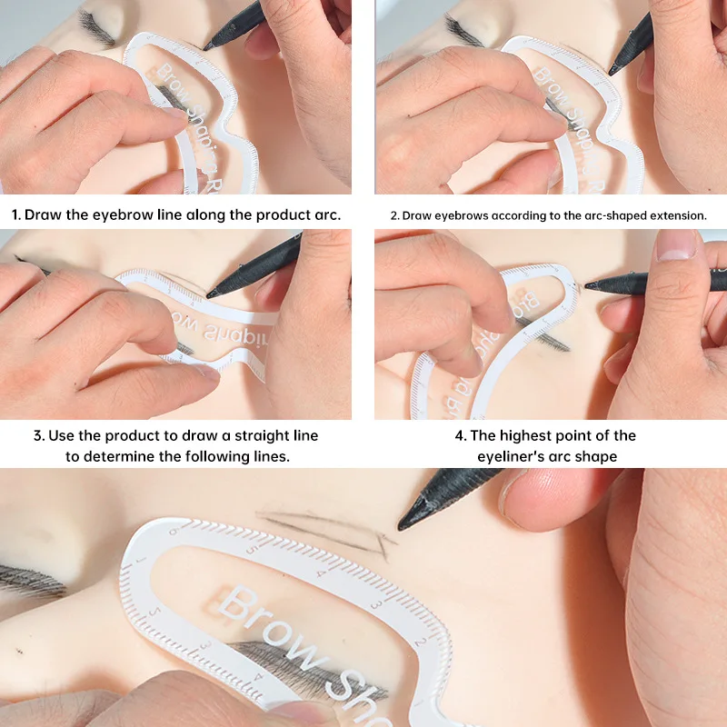 1PC Brow Mapping Ruler Eyebrow Shaping Ruler 1 Minute Fast Drawing Design Brow Easy Tool Microblading Permanent for Women Gift