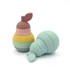 WOLIFE 5Pcs/Set Silicone Building Block Baby Silicone Teether Apple Pear Soft Block Educational Montessori Toys Stacking Blocks 6