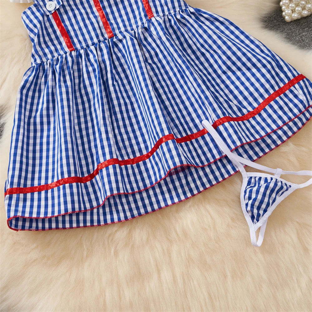 Ruffle Bow Crop Top Kawaii Plaid Short Skirt Japanese Sweet Cute Strap Skirt Set Sexy Girl's Lingerie Women's Secret Clothes