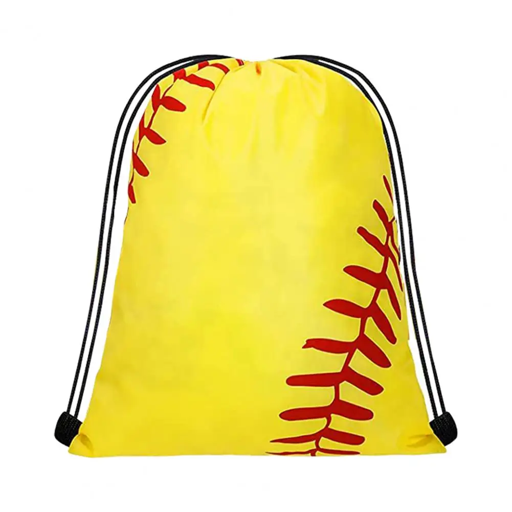 Drawstring Bag Softball Baseball Drawstring Backpack Outdoor Fitness Waterproof Bag Portable Baseball Goodie Pouch