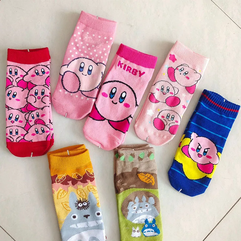 

Kawaii Cute Kirby Socks Boat Socks Pure Cotton Socks Dopamine Ins Four Seasons Motion Student Gifts For Girlfriends and Children