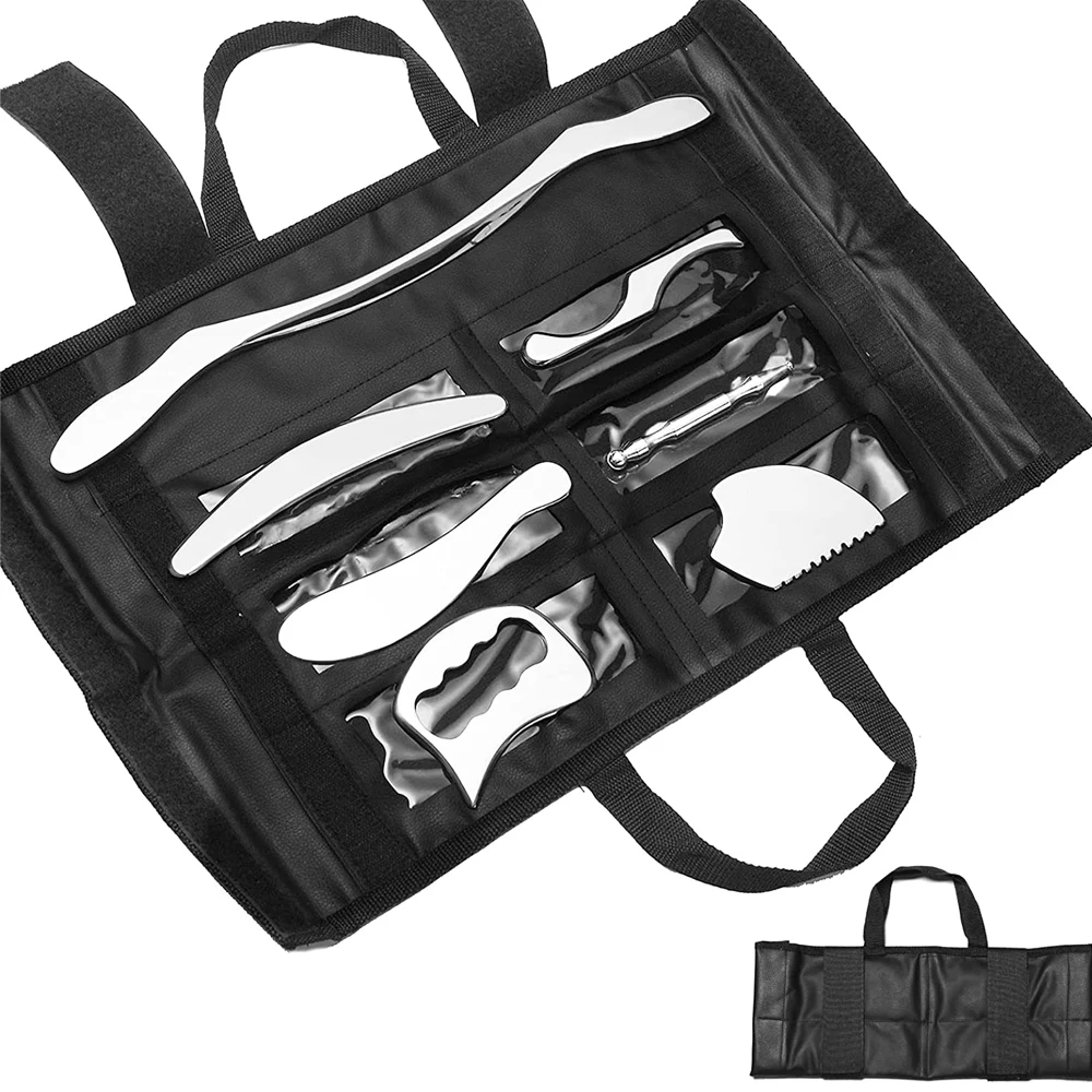 7PCSIASTMStainlessSteelGuaShaScrapingToolsMuscleScraperFor