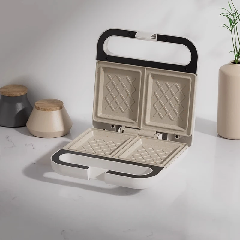 Double-Layer Sandwich Maker-3-in-1 Waffle Iron & Breakfast Grill Machine, Non-Stick Quick Cooking Snack Press