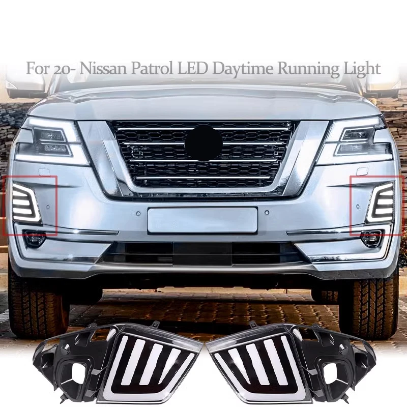 

Подходит для 20-21 Nissan New Touareg Y62 дневные ходовые огни, поворотные потоки, светодиодные дневные ходовые огни, передние противотуманные модификации