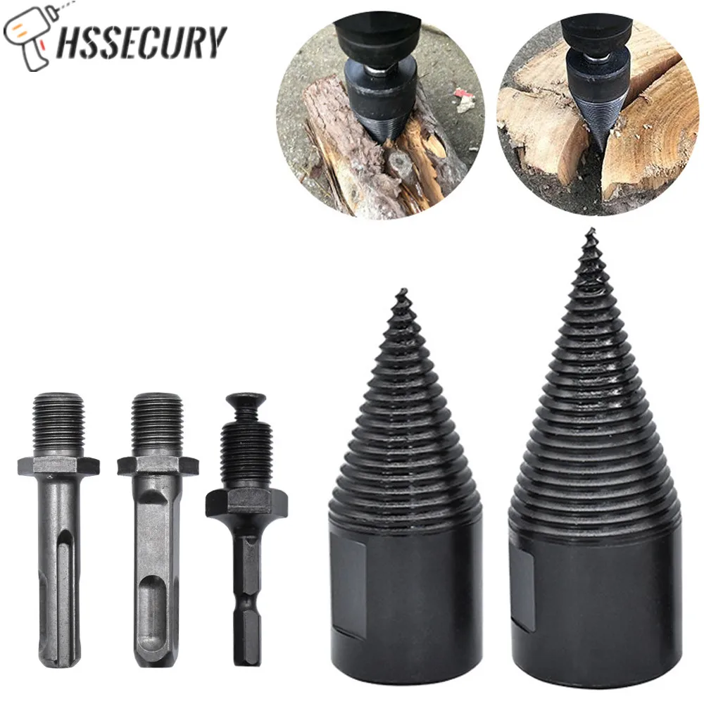 Firewood Splitter Drill Bit Round/hex/triangle Shank Wood Cone Reamer