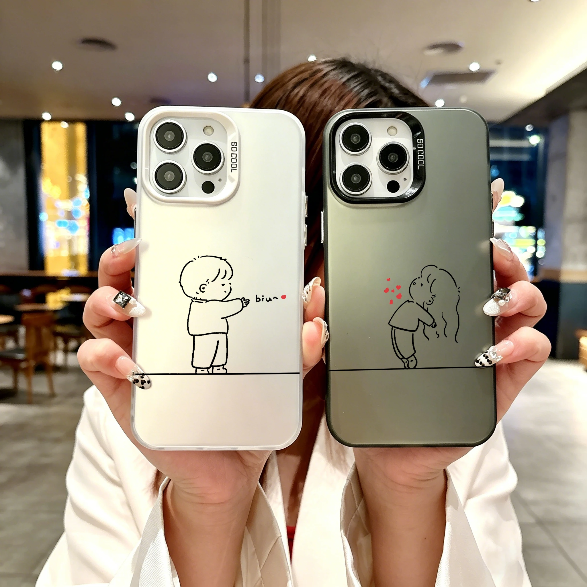 Silver Plated IMD Love Design Phone Case - Black & White