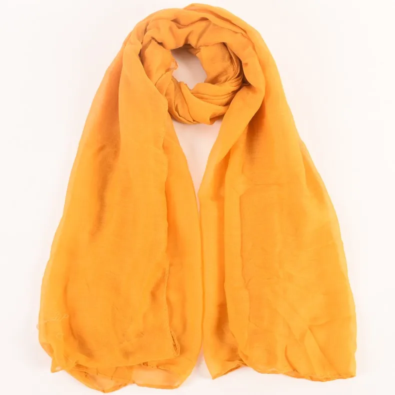 New Women 90x180CM Cotton Linen Scarf Shawl Hijab Long Headscarf Scarves Solid Color Soft Female Foulard Beach Stoles Scarf - 5