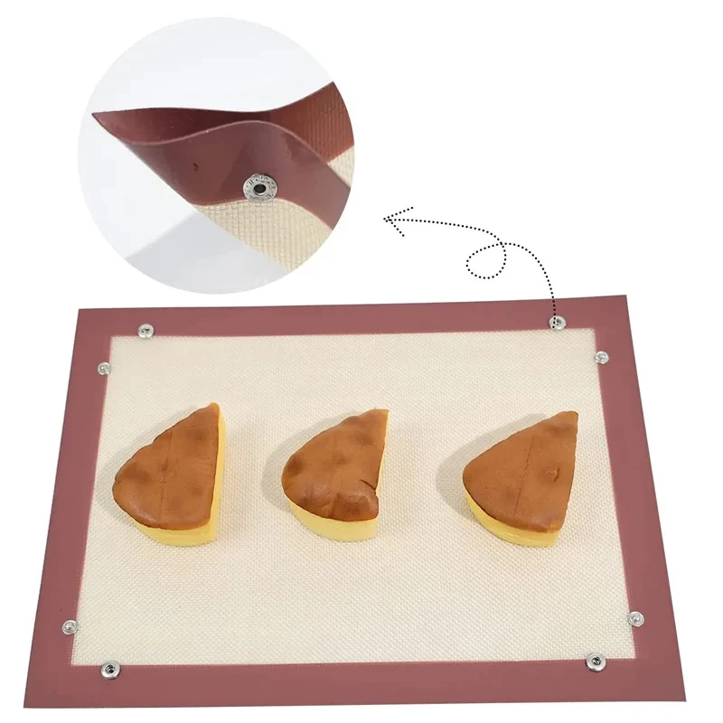 Silicone Baking Mat Sheet Nonstick Oven Mesh Pad Small Button Design Glass Fiber Heat-Resistant Bakeware Anti Leakage Baking Mat