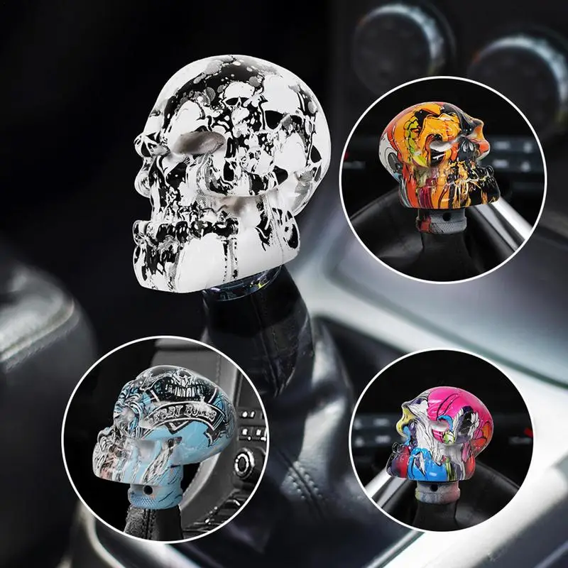 

Car Gear Shift knob Skull Head Cover Shift Cover Gear Handle Fits Manual Automatic Universal Car Shift Lever Interior Decor