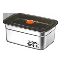 Boîte à déjeuner de Camping en acier inoxydable, boîte à Bento scellée anti-fuite pour micro-ondes, boîte de rangement adaptée au réfrigérateur et au congélateur de grande capacité 5
