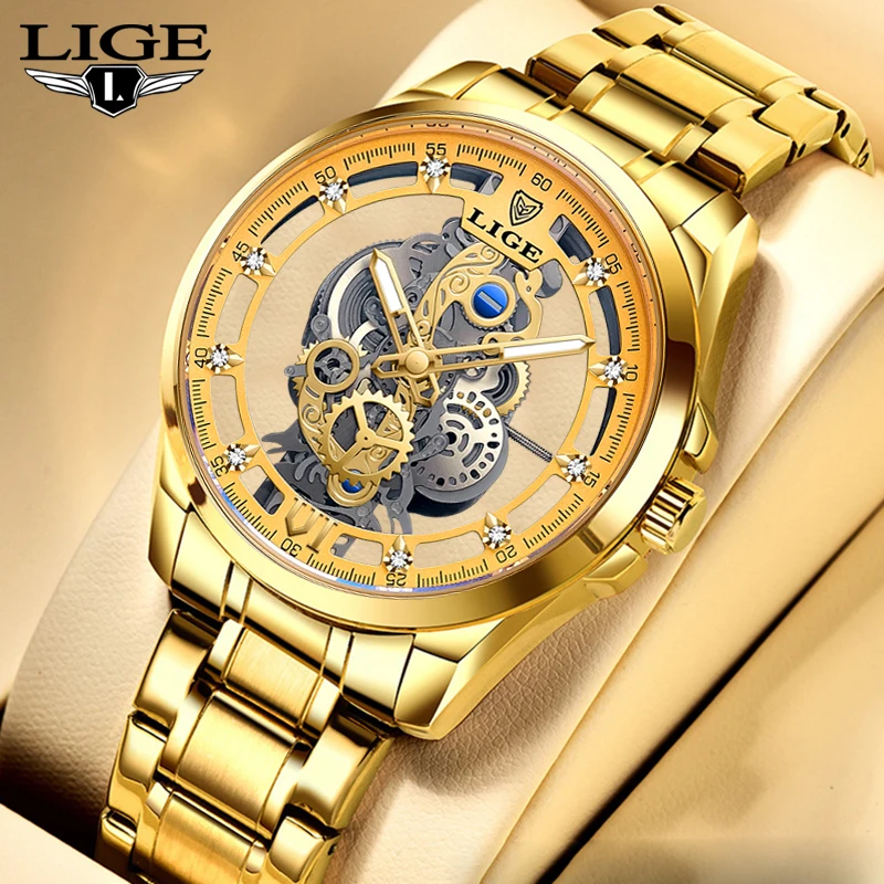 2023 Orologio da uomo Scheletro Orologio automatico al quarzo Scheletro in oro Orologio da uomo vintage Orologi da uomo Top Brand di lusso_voghion.com