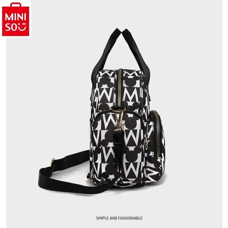 MINISO Disney Mickey Fashion Printed Backpack for Women High Quality, Large Capacity, Sweet and Versatile Storage Backpack