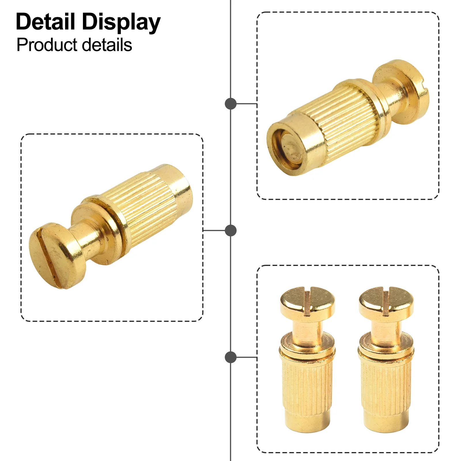 

2PCS Guitar Studs Bridge Adjusters Tailpiece Tail Posts For Lp Electric Guitar Tune-O-Matic Bridge Stop Tailpiece Studs Anchors