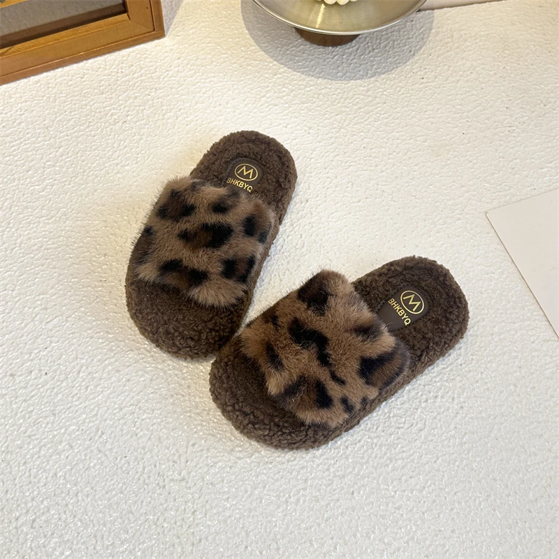 Cotton Winter Slippers for Kids Girls Soft Open Toe