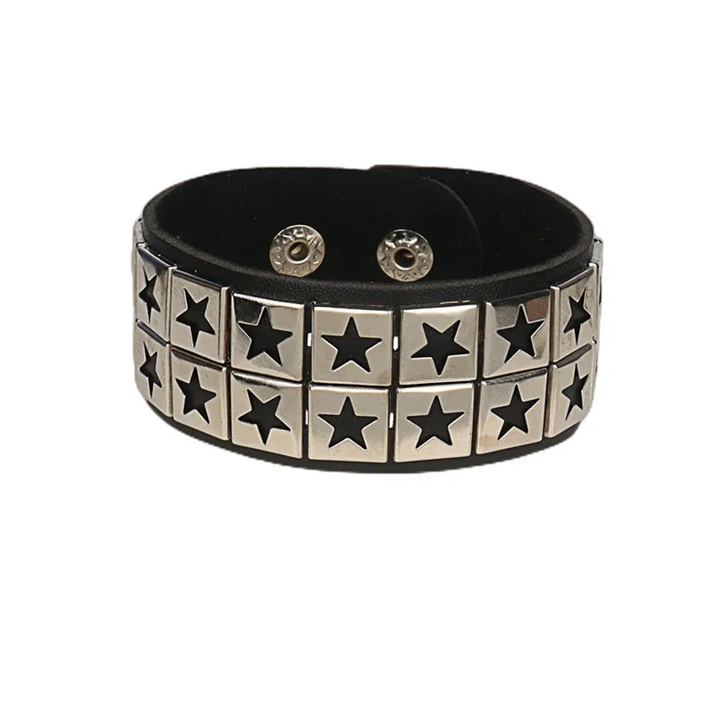 Doppelsterne Lederarmband 80er Jahre Fashion Style Männer Frauen Schmuckgeschenke 14 Doppelsterne Lederarmband 80er Jahre Fashion Style Männer Frauen Schmuckgeschenke 3