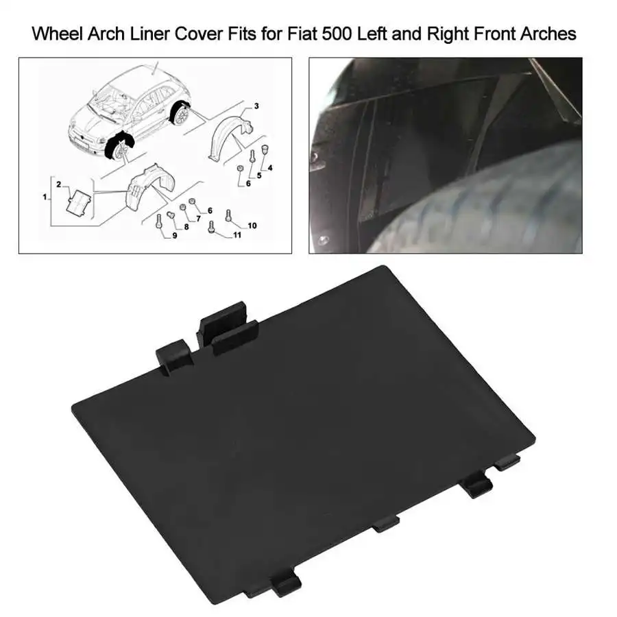 1pcs Wheel Arch Liner Cover Panel Fits for Fiat 500 Left and Right Front Arches 71752114 ABS Liner Panel for car wheel fenders,fender flares,car mud flaps,car mudguard