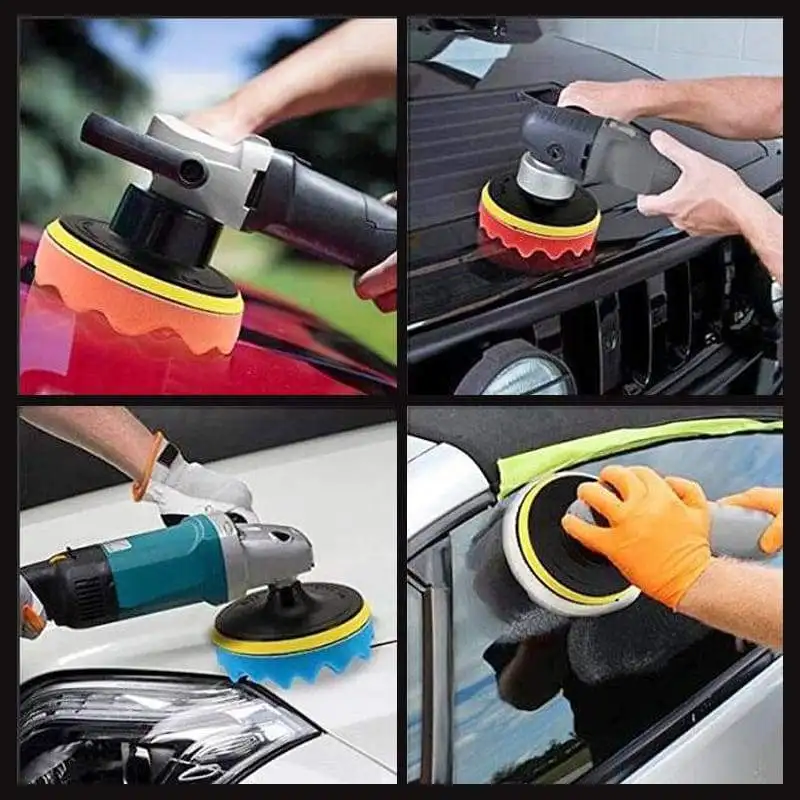 39PCS 3inch 5inch Car Polishing Sponge Pads Kit Buffing Waxing Foam Pad Buffer Set Polisher Machine Wax Pad for Removes Scratche