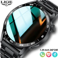 Montre connectée LIGE à écran tactile complet, montre connectée militaire d'extérieur, écran HD 1,38 pouces, appel Bluetooth, étanche IP68, montres de sport et de fitness pour hommes 1