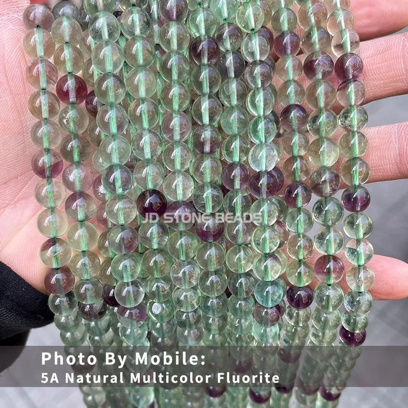 Fluorite Beads Natural Colorful 4 6 8 10 12mm Pick Size Beads Ice Fluorite Gemstone Jewelry Making
