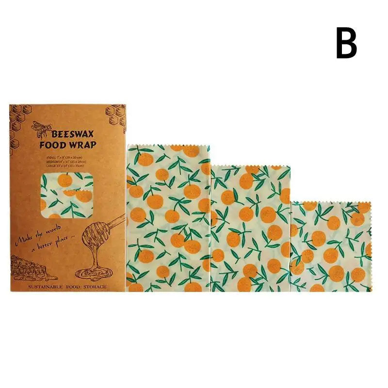 Eco-Friendly Organic Beeswax Food Wraps - Reusable Natural Bowl Covers with Mixed Patterns