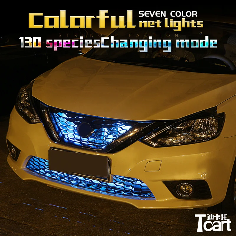 

Tcart впускная решетка динамические светодиодные RGB 7 видов цветов лампы для nissan qashqai j11 x trail juke pathfinder almera n16 terrano аксессуары