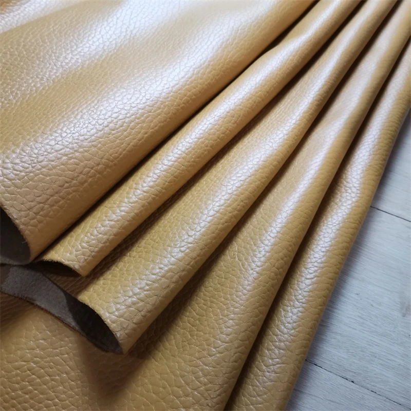 1.5mm Yellow Brown Cowhide. The First Layer Of Cowhide.Genuine leather Fabricr. Handmade DIY Bag. Shoes. Sofa Repair.