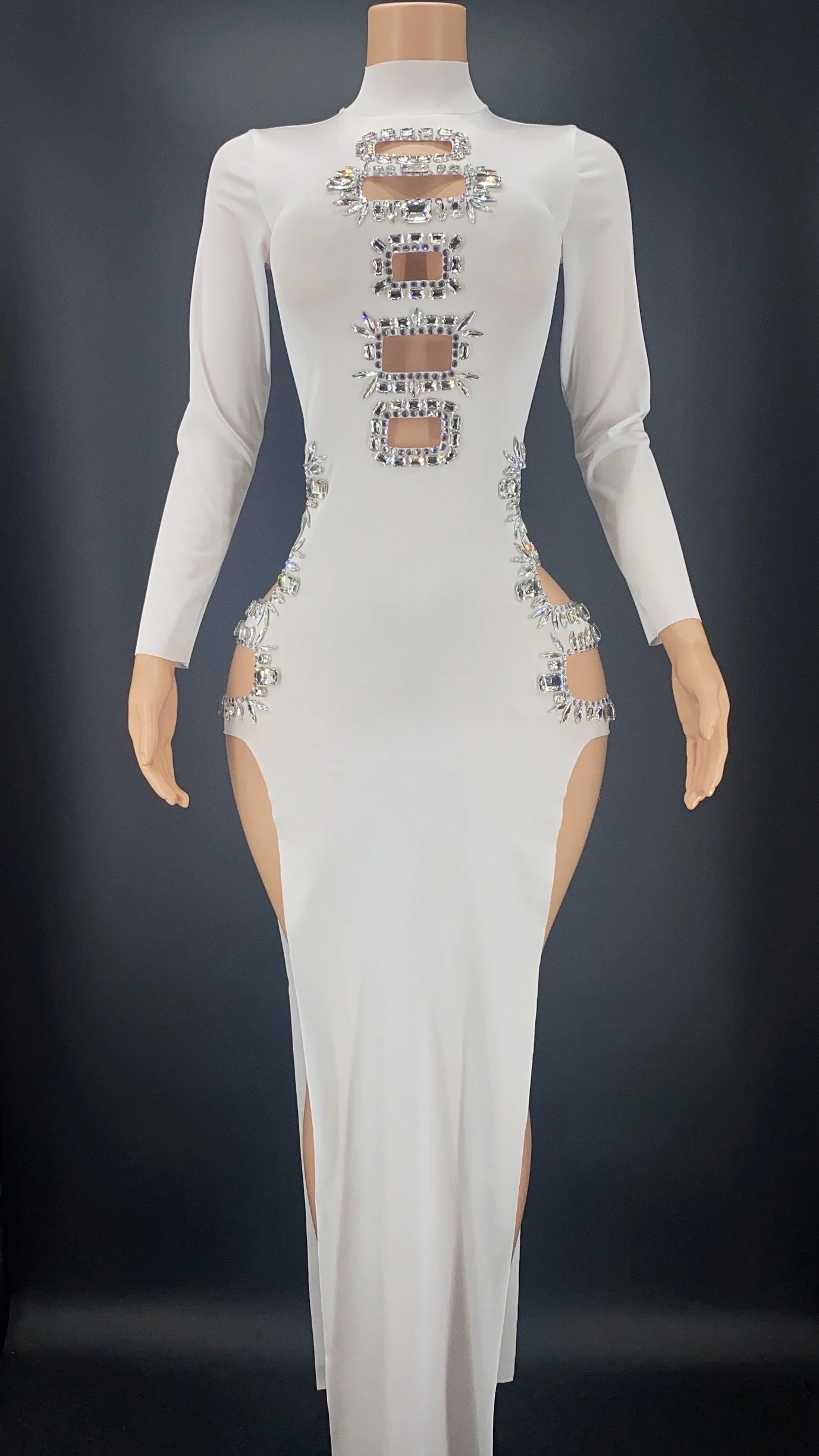 

Пикантное женское платье Qipao с длинным рукавом, вечернее платье-Ципао на день рождения, женский наряд для ночного клуба, одежда для выступления певицы и сцены