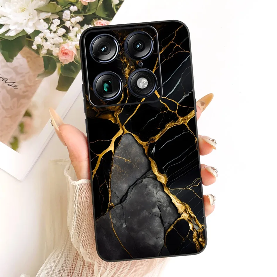 Floral Marble Soft Silicone Protective Case