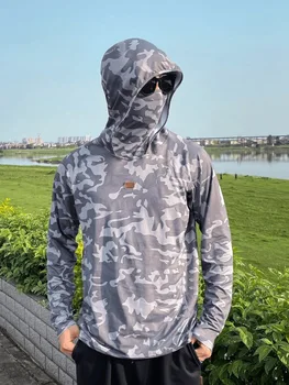 Men's Summer Outdoor Cycling Fiing Sun Protection Ice Silk Cool Feeling Breathable Lightweight Long Sve Hat Outdoor Clot... 1