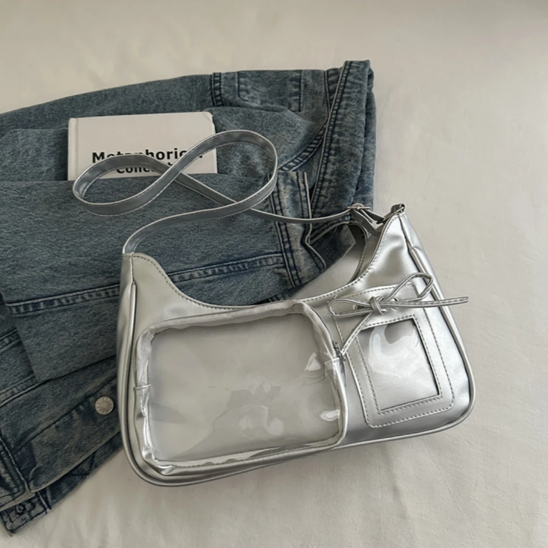Women Y2k Harajuku Shoulder Bag Transparent Ita Bag Trendy Girls Crossbody Bag Female Japanese Designer Handbag Purse Hobos 8