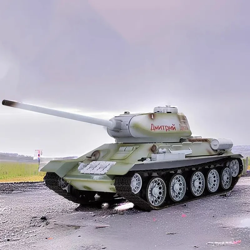 1:16 Henglong 3909-1 Russian T-34/85 Rc Metal Tracked Vehicle 7.0 Version Simulated Smoke Combat Armored Tank 3