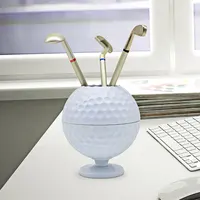 1pc Golf Ball Model Pen Holder, 3 Pcs Golf Ballpoint Pens, Golf Desktop Gift Mini Golf Ball Pen Holder,Souvenir, For Golfer 1