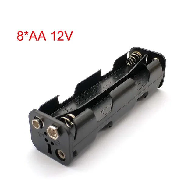 Supporto Per Batterie 8AA 12V Con Clip E Connettore 9V - Nero