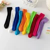 Boy Girl Striped Cotton Sock Knee High Sock for Kids Girls Korean Fashion Simplicity Solid Color Calf Sock for Children 2