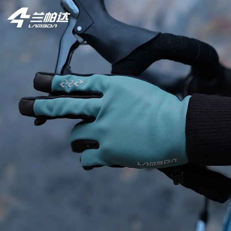 

Lameda Bike Glove Winter Warm Windproof Fleece Touchscreen Men /Women Road Mtb Riding Gloves Full Finger With Cushioned Palm Pad