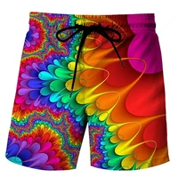 Classic Vertigo Pattern 3D Print Beach Short Pants Mens Rainbow Shorts Swim Trunks Kid Summer Board Shorts Funny  Mens Clothing  1